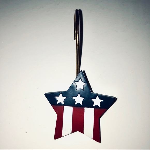 COPY - Star Shaped American Flag Shower Hooks - Picture 3 of 5
